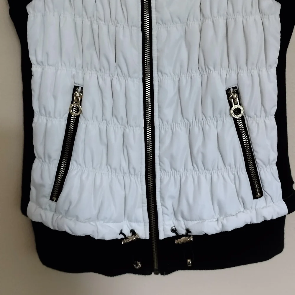 Calvin Klein Black White Quilted performance zip up vest S walking Jogging